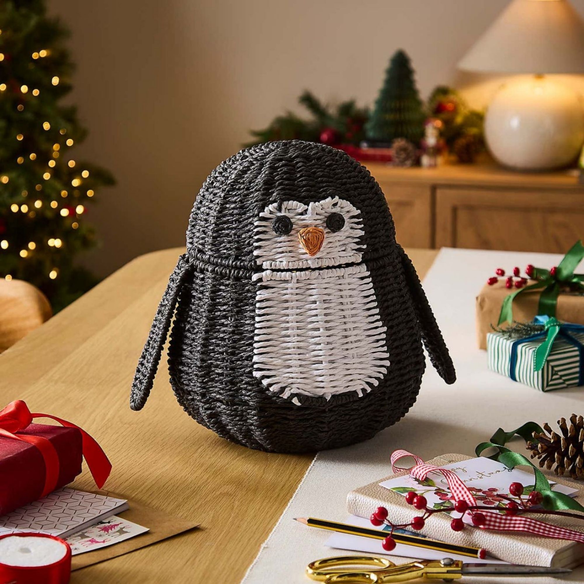 Dunelm, Penguin Paper Rope Hamper