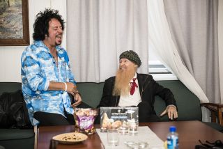Chillin': Steve Lukather and Billy Gibbons