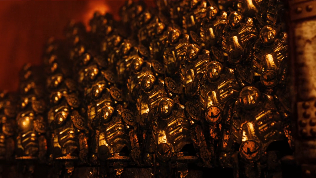 The Golden Army stored away in Hellboy II: The Golden Army.