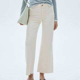 white wide-leg jeans from Mango