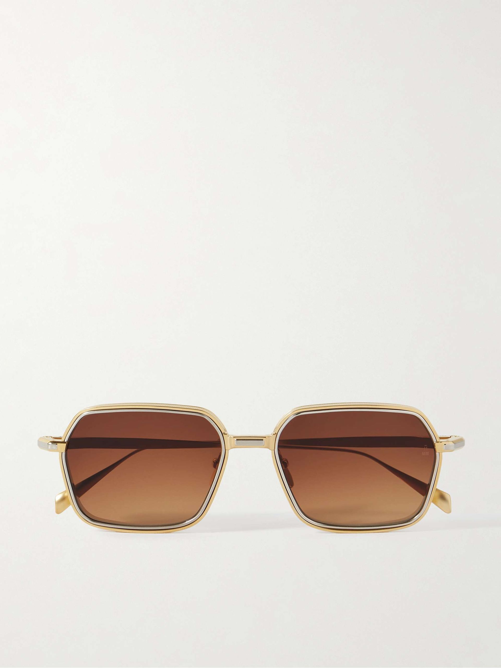Admiral Square-Frame Two-Tone Titanium Sunglasses