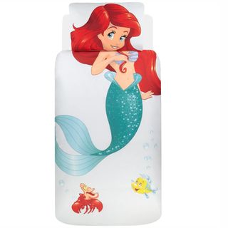 little mermaid bedding head down on pillow and pull duvet up