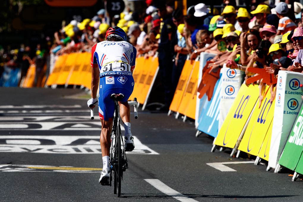 Thibaut Pinot at the end of stage 10