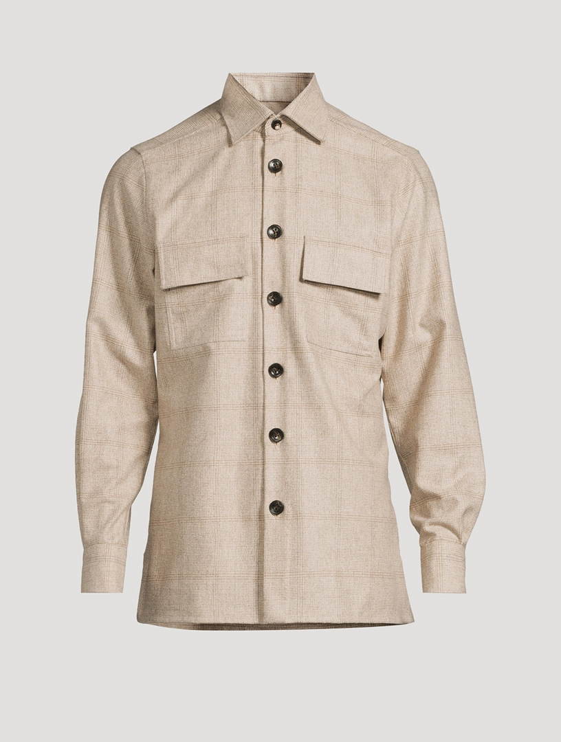 Wool Overshirt in Check Print