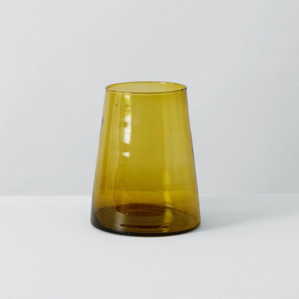 amber glass vase