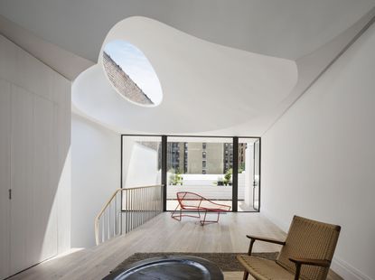 A home with a large skylight