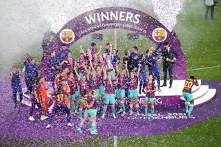 Barcelona celebrate winning the Women’s Champions League