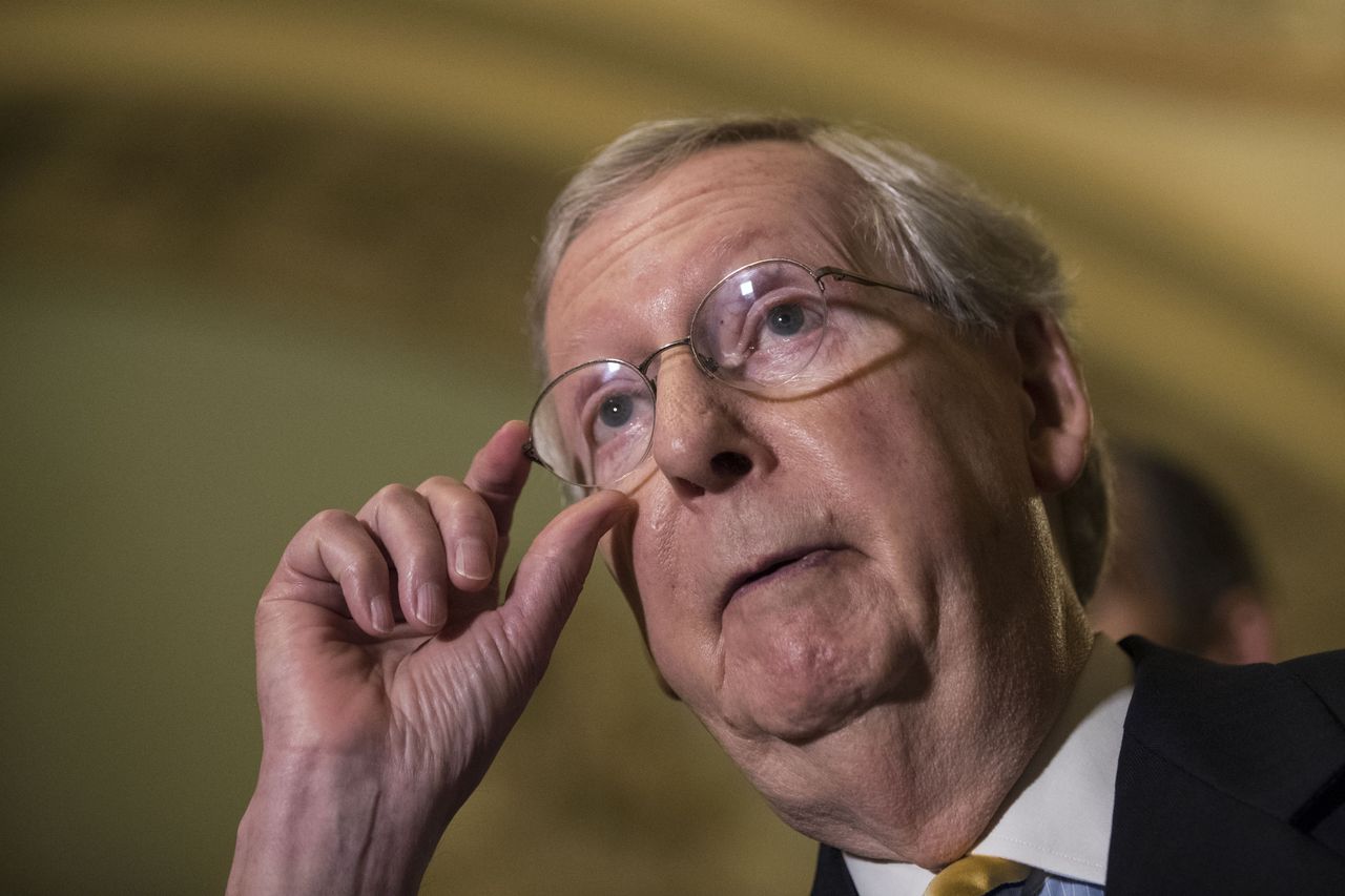 Mitch McConnell speaks at Capitol Hill