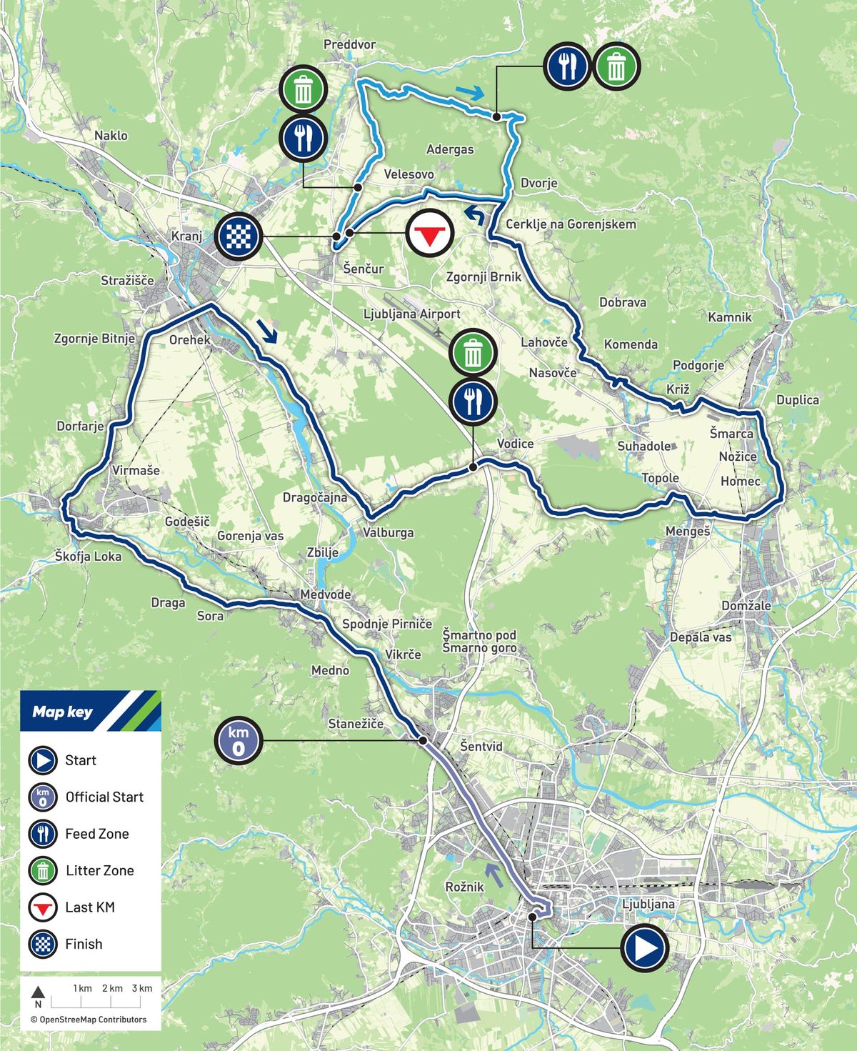 Route for the elite women's road race at the European Road Championships 2026