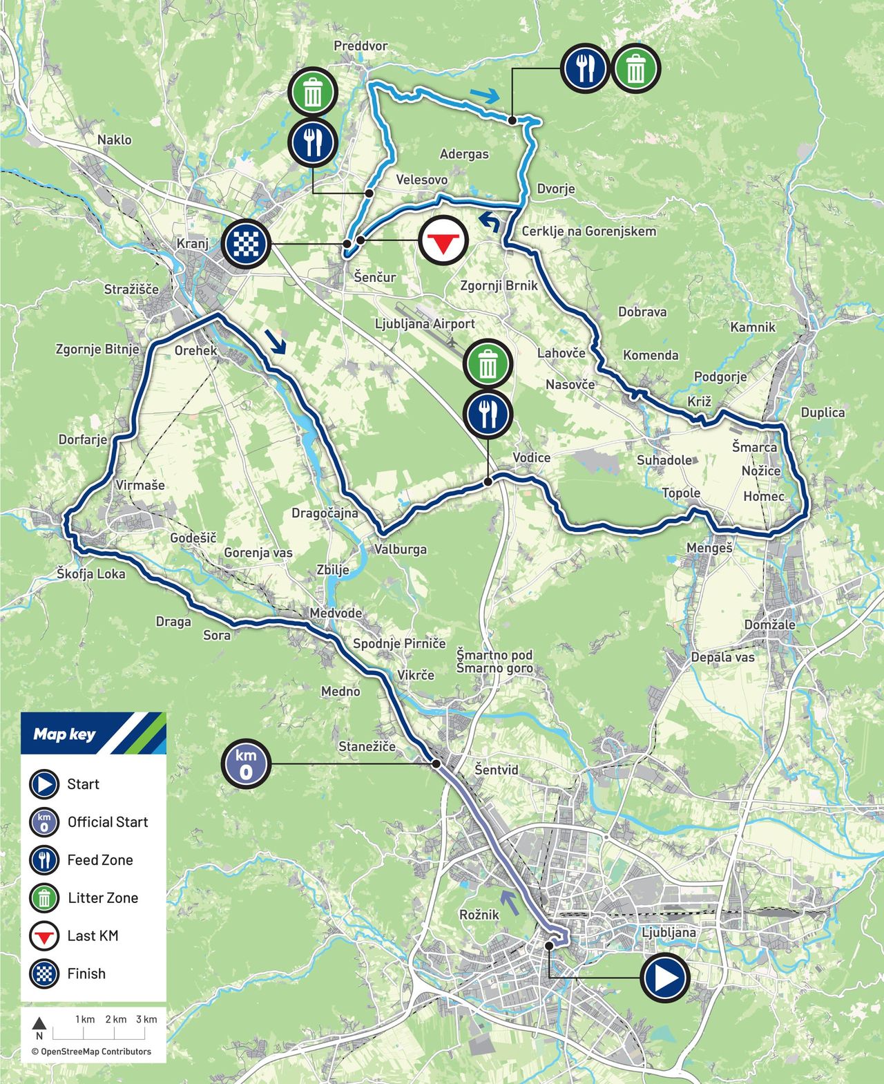 Route for the elite women's road race at the European Road Championships 2026