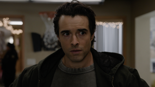 Corey Cott as Detective Griffin making a controversial arrest in Law & Order: SVU's Season 27 winter premiere