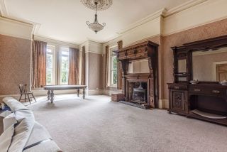 Oaklands House, Rowlands Castle, reception with ornate fireplace