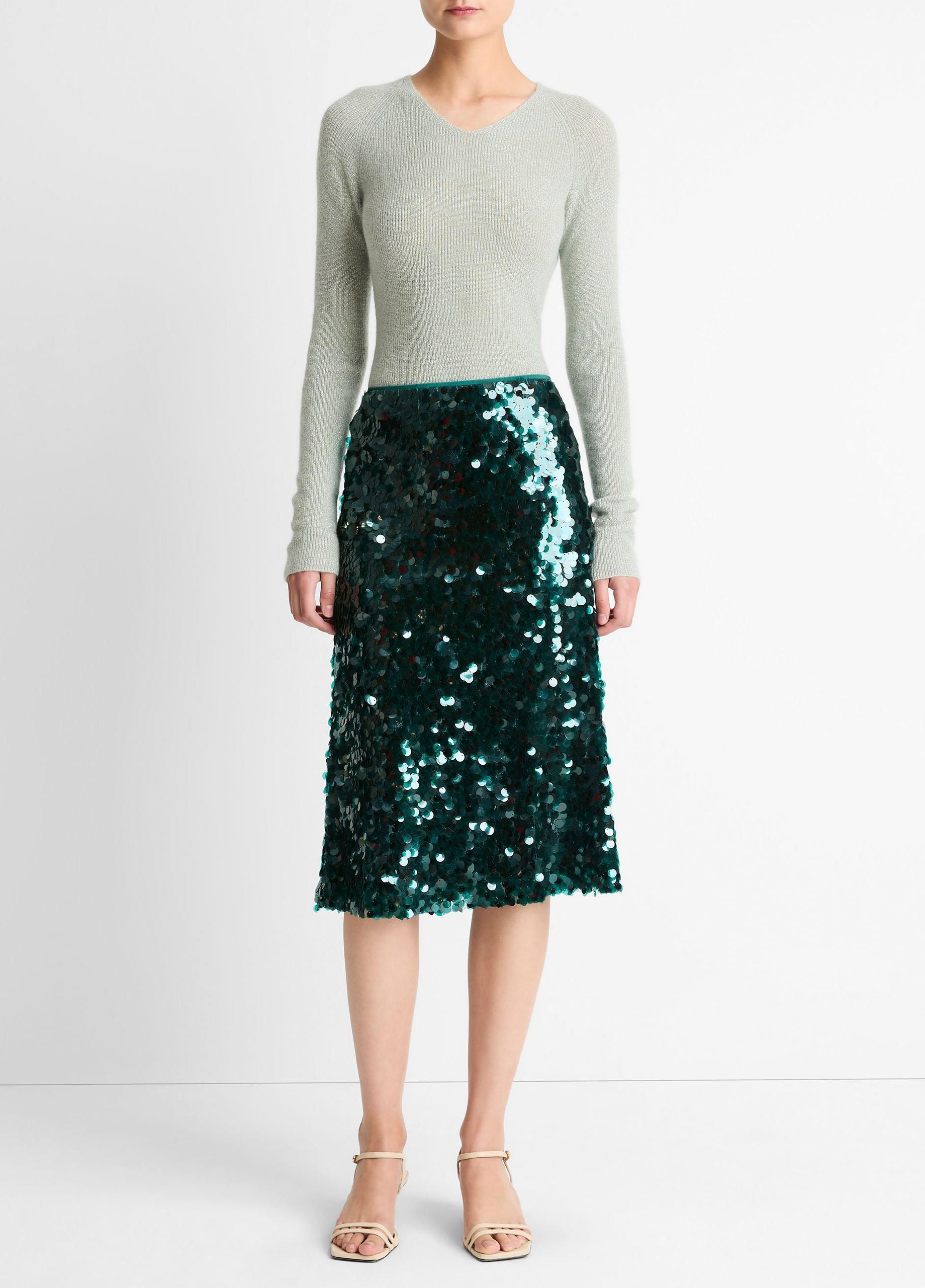 Paillette Bias Skirt