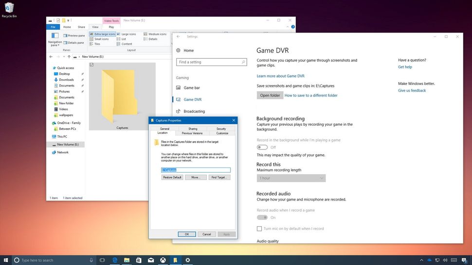 How To Change Windows 10's Game DVR Captures Folder Location | Windows ...