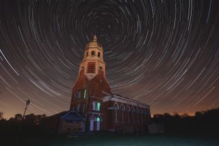 Night sky photographer Connor Hicks submitted this magnificent photo of star trails with Netley Hospital in the foreground.