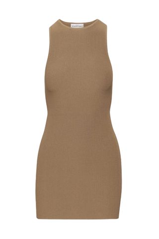 Babaton sculpted knit racer mini dress