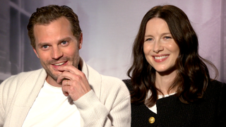 Jamie Dornan and Caitriona Balfe in an interview with CinemaBlend.
