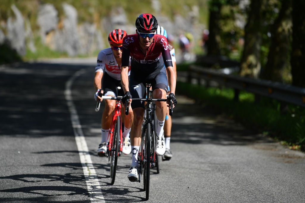 Wout Poels (Team Ineos) attacks the break on stage 13