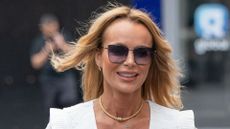 Amanda Holden is seen leaving Global Studios, Heart Breakfast Show on July 15, 2025 in London, United Kingdom