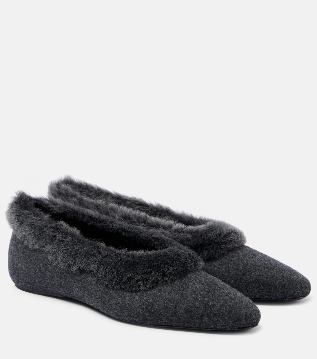 Shearling-Lined Ballet Flats