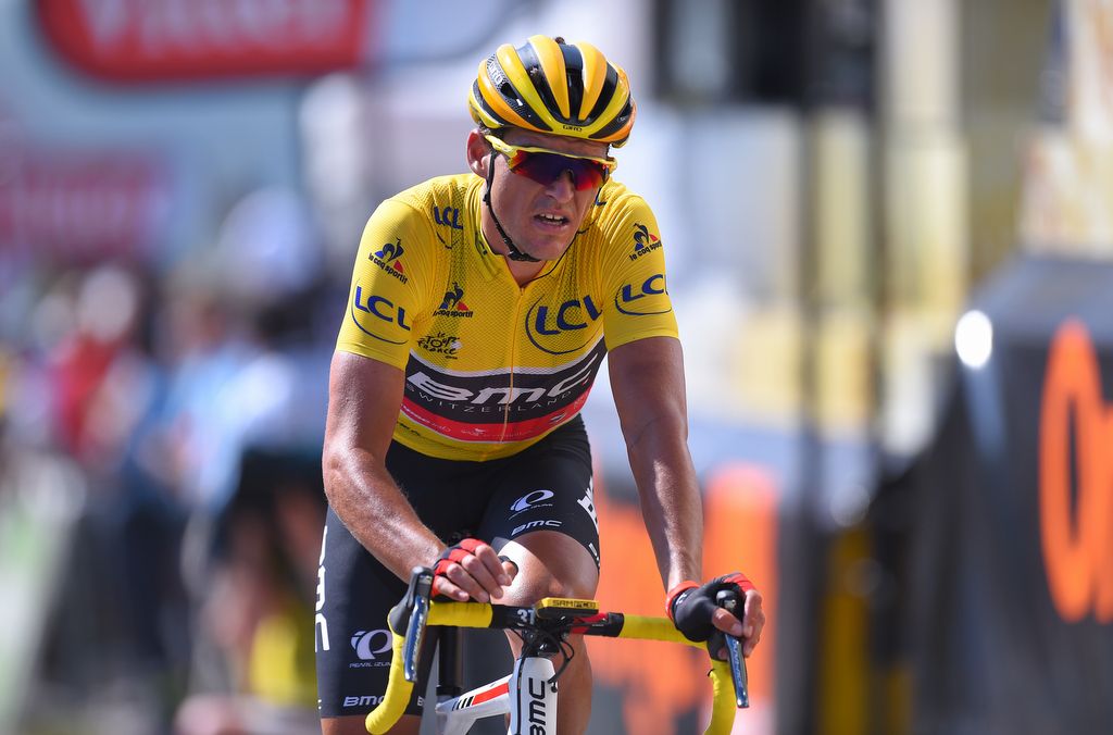 Greg Van Avermaet (BMC) crosses the line to increase his lead