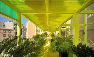 The 3m-high walkways are used to grow plants that are resistant to the extreme climate of Alicante