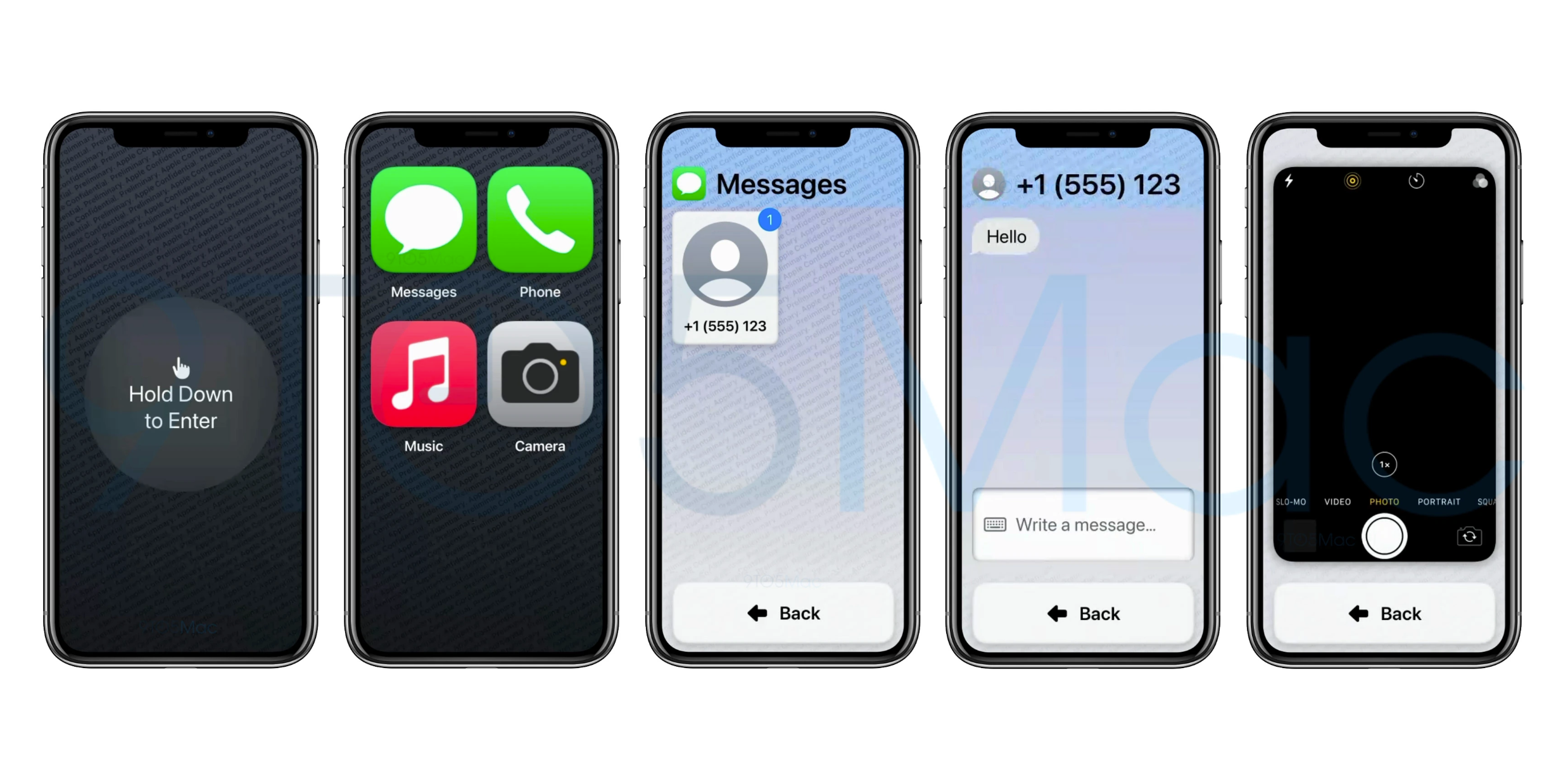 Captures d'écran montrant la fonctionnalité de mode d'accessibilité personnalisé dans la version bêta d'iOS 16.2