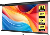 VIVOHOME 100 Inch 16:9 Pull Down Projector Screen