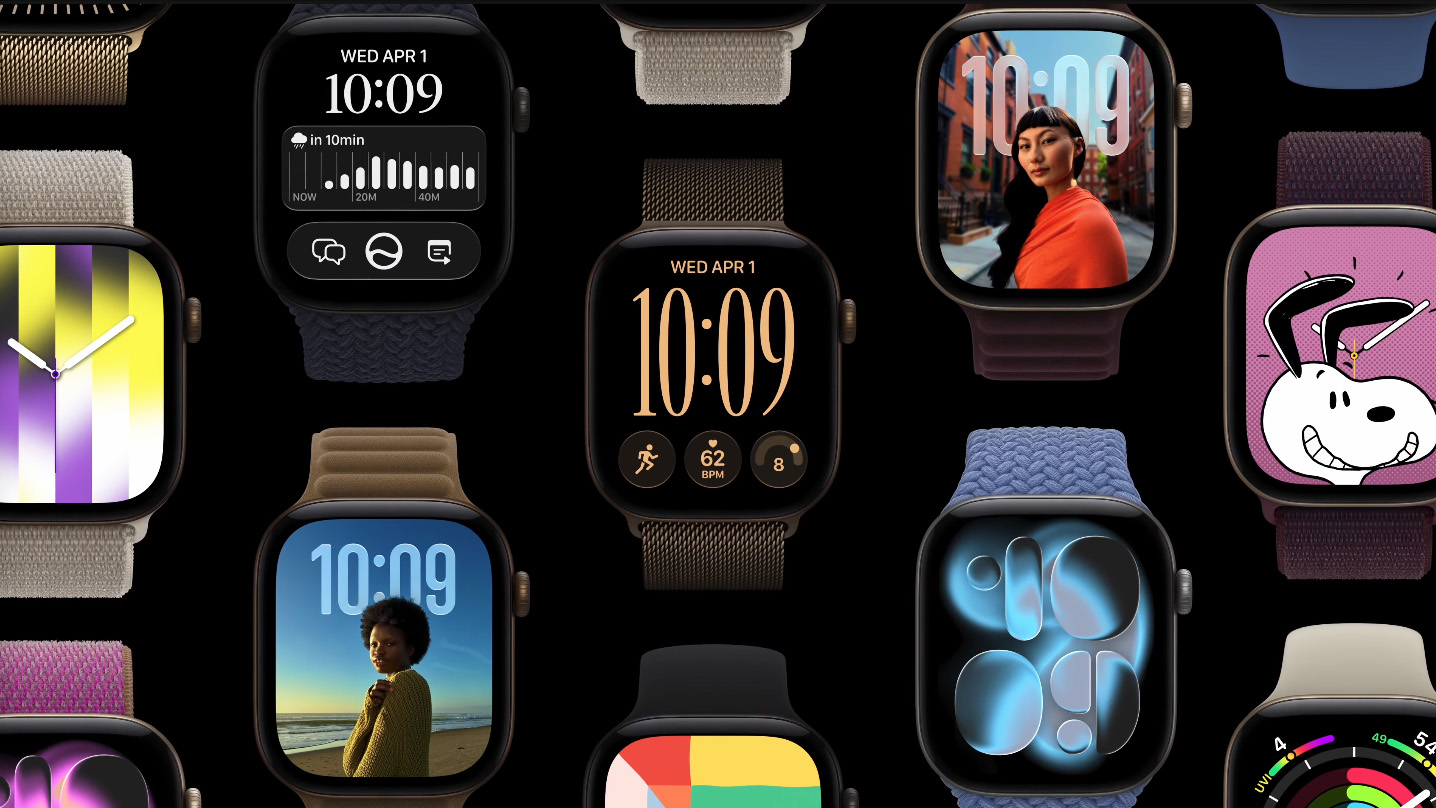 Apple Watch Series 12 launch event screenshot showing key specs of the new Apple Watch