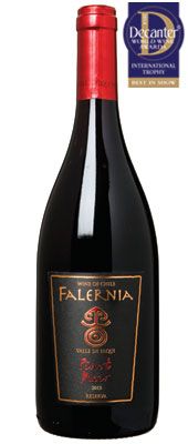DWWA 14 International Trophy, Falernia Pinot Noir Reserva Chile 2013