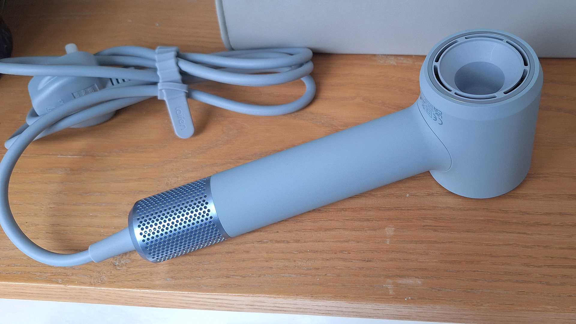 Laifen Mini hair dryer in reviewer's bathroom