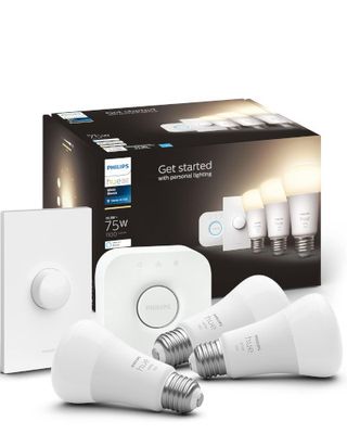 Philips Hue lighting kit 1x Bridge, 1x Smart Button, 3x 75W LED bulbs