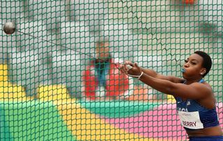 Gwen Berry of United States competes in Women's Hammer Throw Final on Day 15 of Lima 2019 Pan American Games