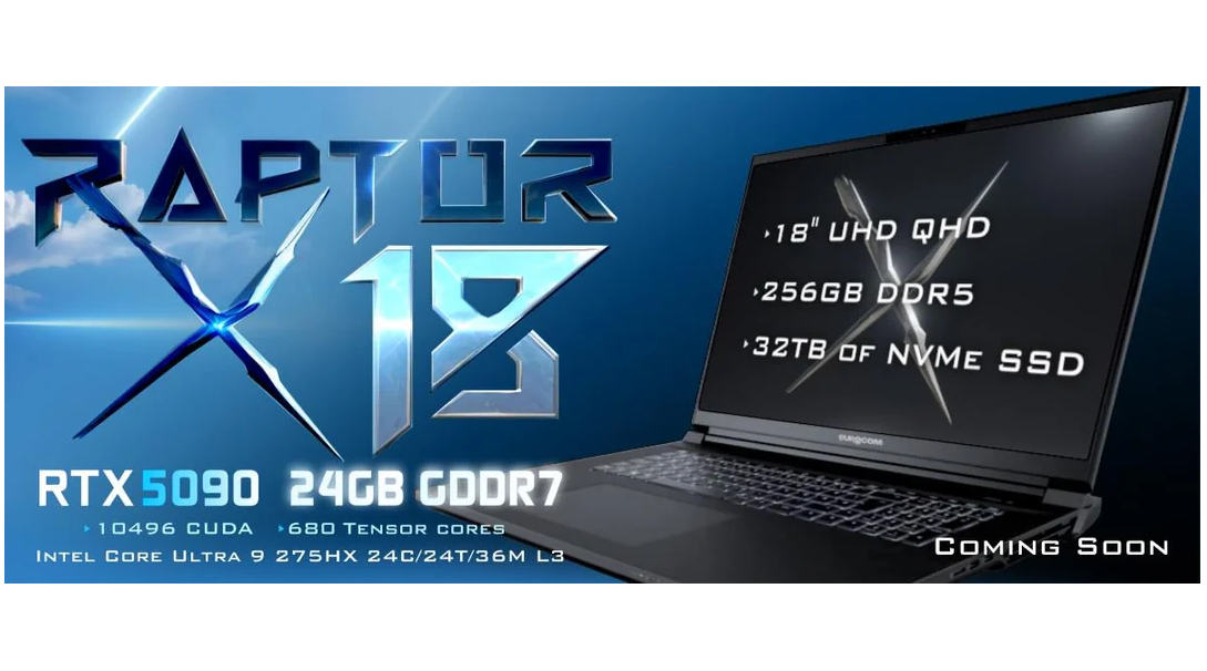 Eurocom's Raptor X18 laptop may have inadvertently broken a few world records with 256GB of RAM and 32GB SSD storage