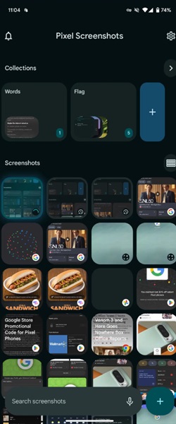Google updated Pixel Screenshots with more organization options for its home page.