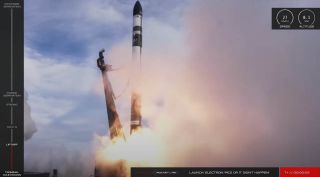 A Rocket Lab Electron rocket lifts off with seven satellites aboard during a launch from Mahia Peninsula, New Zealand on July 4, 2020. The launch failed to reach orbit.