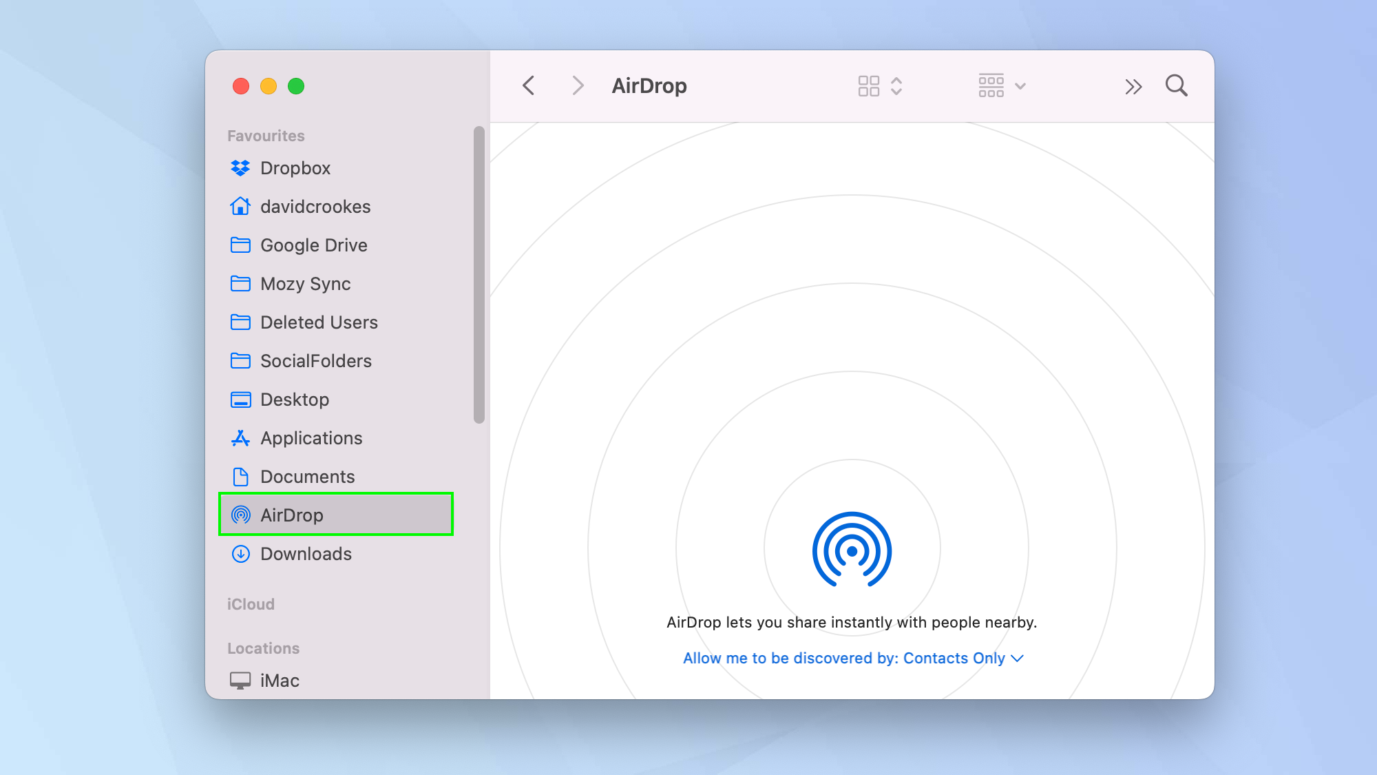 Airdrop on Mac