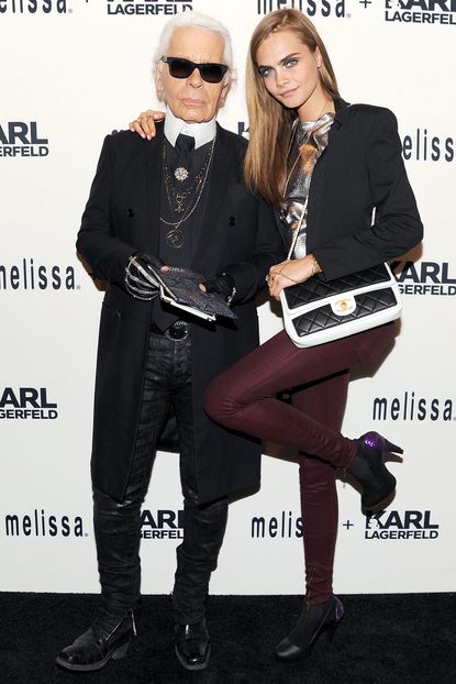 Cara Delevingne and Karl Lagerfeld Melissa