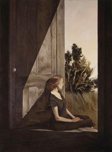 Christina Olsson by Andrew Wyeth (1917-2009). 33x25 inches. ©Andrew Wyeth / DACS ARS / Courtesy of Myron Kunin Collection of American Art — Minneapolis, Minnesota.