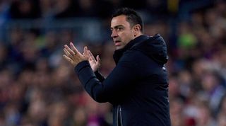 Barcelona coach Xavi Hernandez during his side's loss to Real Madrid in the Copa del Rey in April 2023.