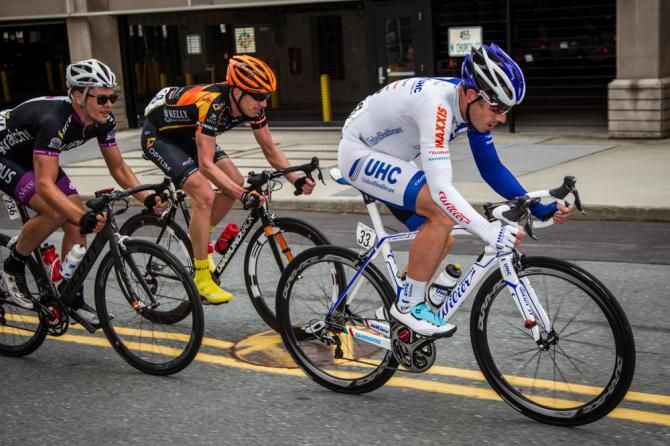 Ben Day (UnitedHealthcare) leading the break.