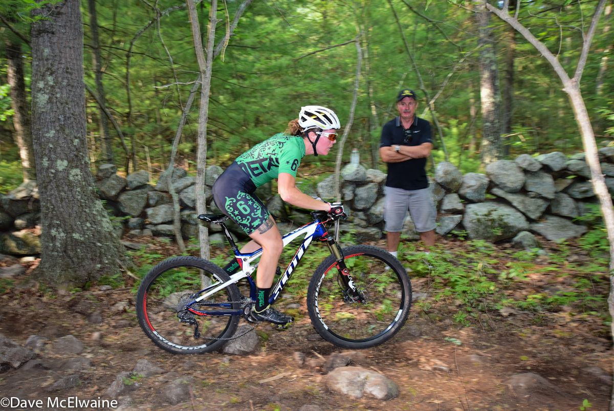 Amy Horstmeyer (Twin Six) riding through the only rock garden.