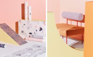 Petite Friture debuted new prints by Shelley Steer and Tiphaine De Bodman (left) and a new ’Hoff’ chair by Morten & Jonas (right)