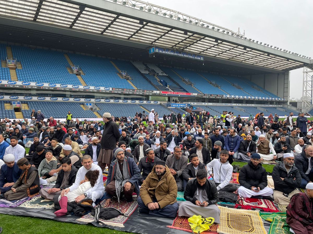 Eid prayers at Ewood Park