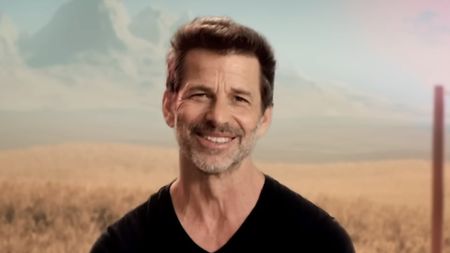 Zack Snyder smiling at camera while talking about Rebel Moon trailer for Netflix