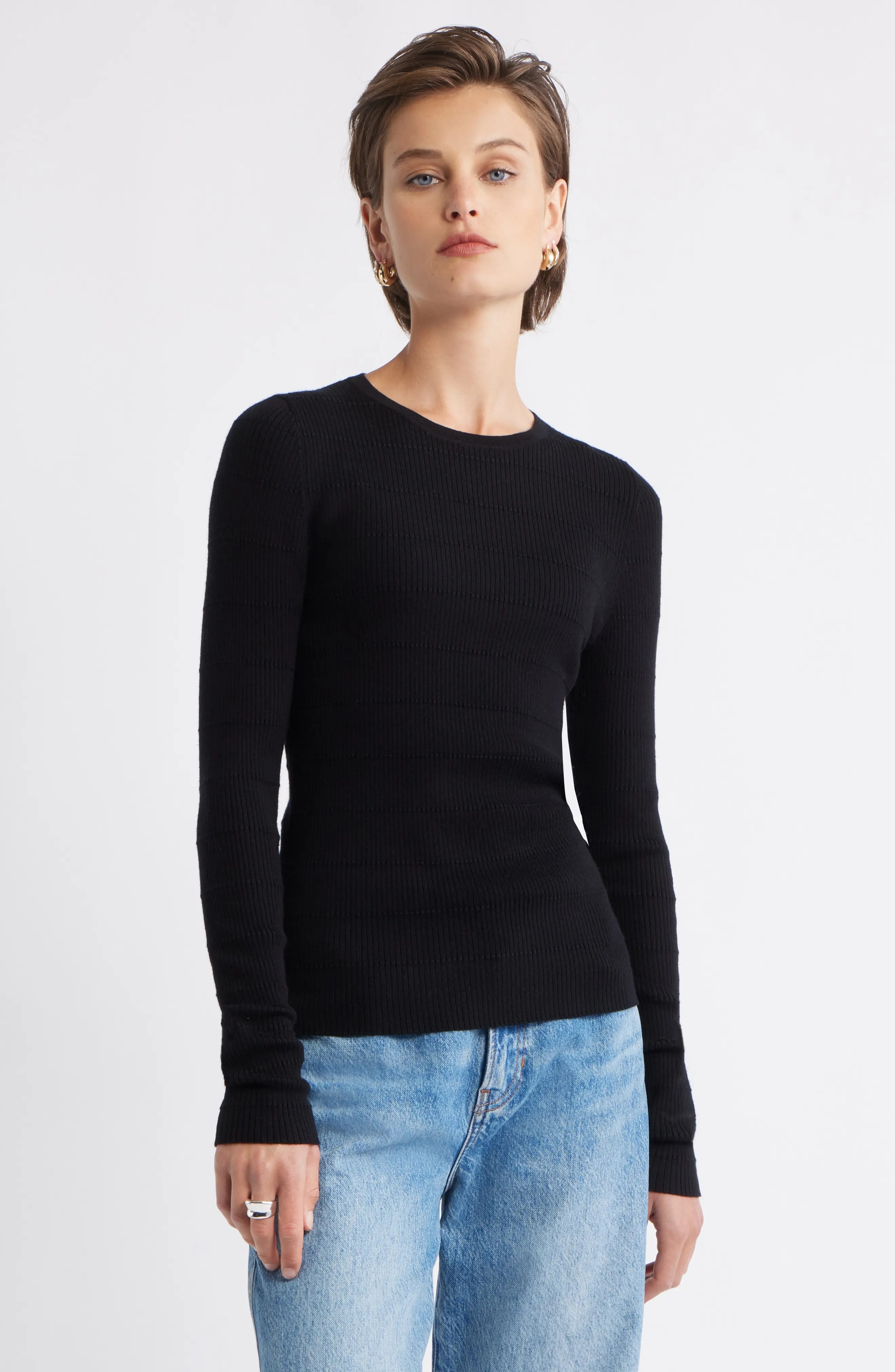 Wool Blend Skinny Sweater