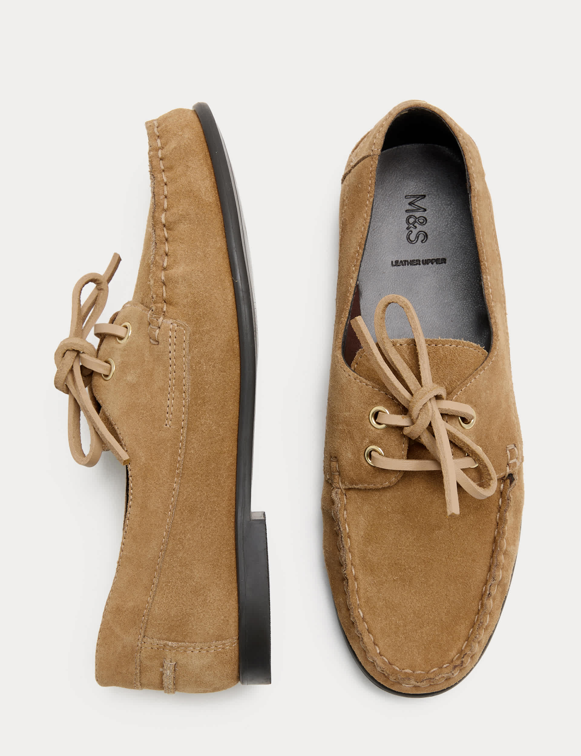 Suede Lace Up Flat Boat Shoes