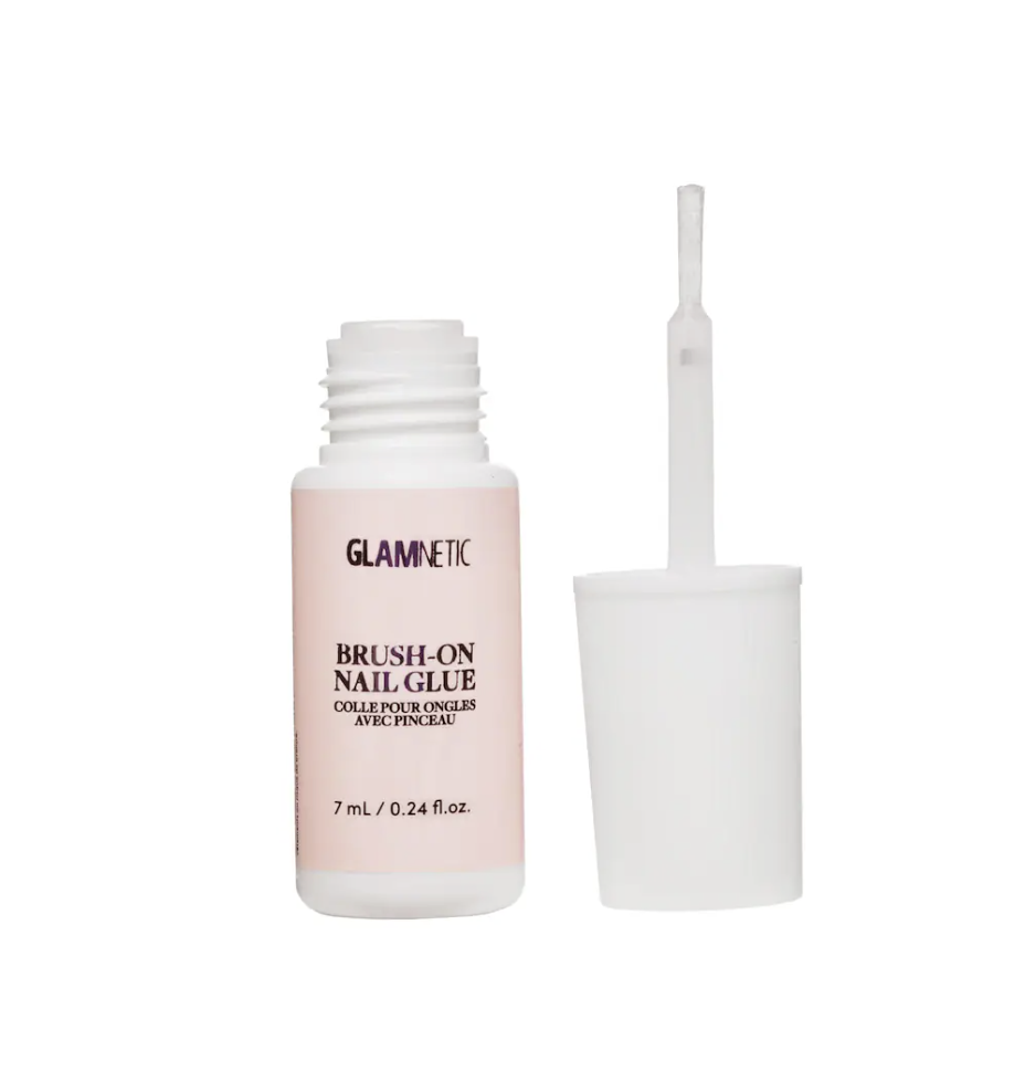 GlamneticBrushOnGlue_RedNailFrenchTips