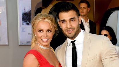 Britney Spears and Sam Asghari attend the Sony Pictures' "Once Upon A Time...In Hollywood" Los Angeles Premiere on July 22, 2019 in Hollywood, California