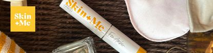 skin and me logo top left with a wide image of spot cream